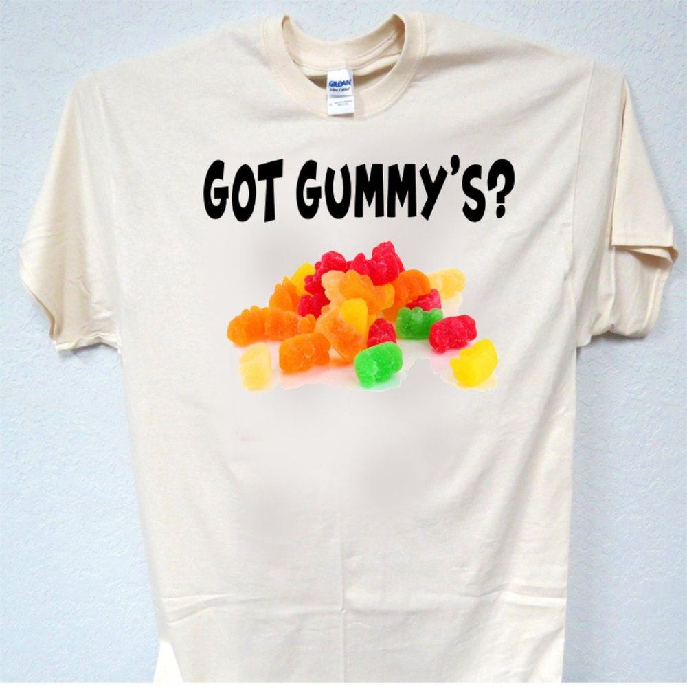 GOT GUMMIES, COOL MENS IVORY T-SHIRT T-1855